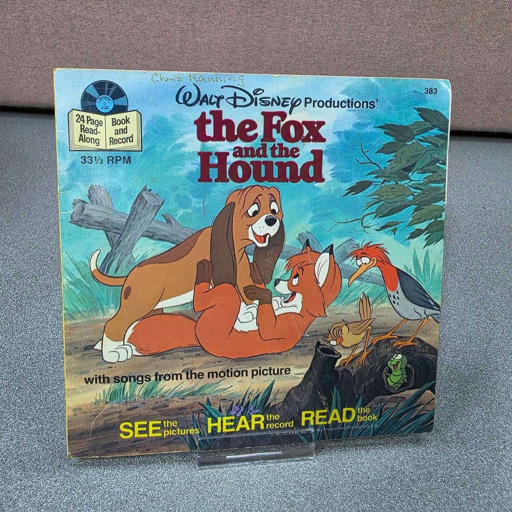 Walt Disney The Fox and the Hound Book and Record 383 Kids 7in Untested 1981